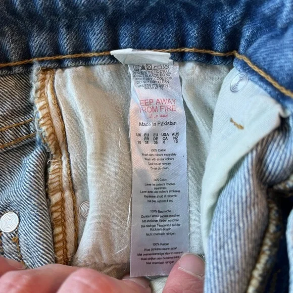 NWT Nasty Gal Cheeky Denim Shorts Mid Wash Size 6 - Picture 9 of 9